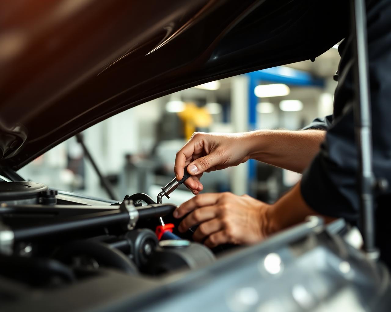 Mechanic working on an engine