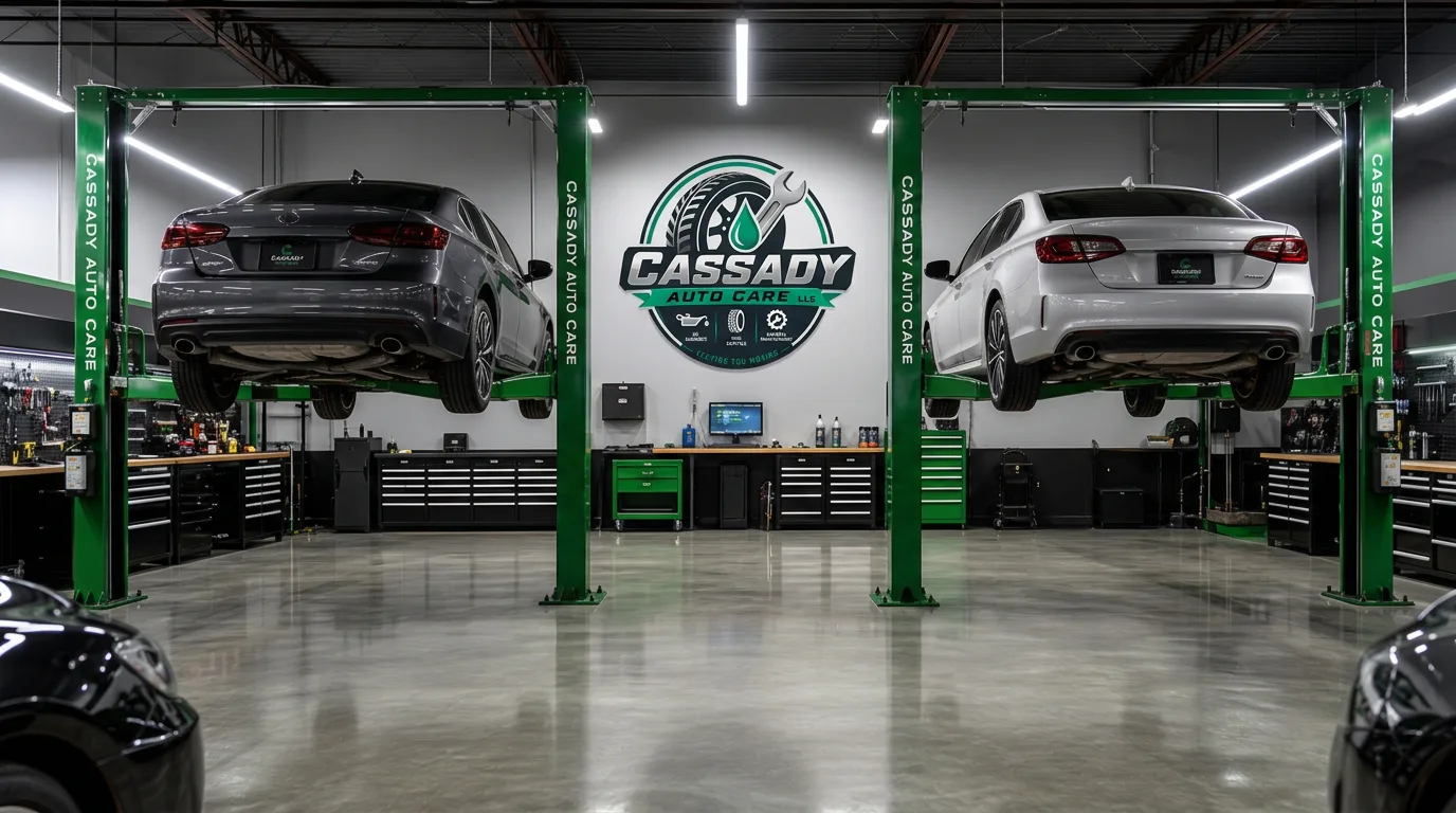 Modern auto mechanic garage